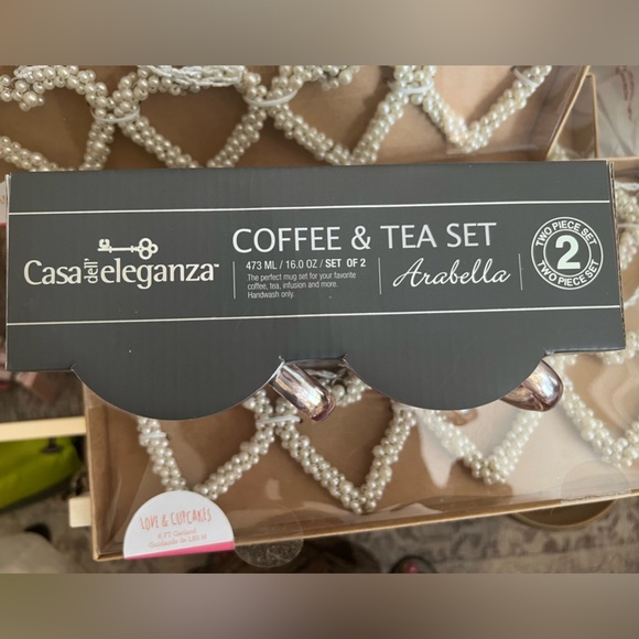 Casa Eleganza Arabella 2-Piece Coffee & Tea Mug Set with Iridescent Blush Finish - Picture 4 of 4